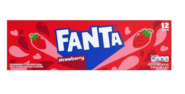 Fanta strawberry sparkling beverage