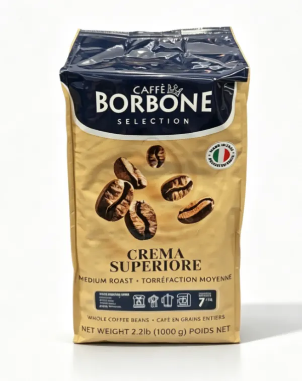 Caffè Borbone Crema Superiore Whole Coffee Beans, Medium Roast, 1kg