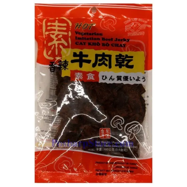 vegetarian imitation beef jerky (hot)