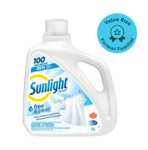 Sunlight Free & Clear Liquid Laundry Detergent（Value Size）