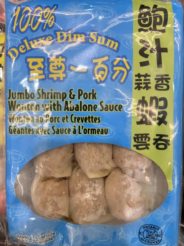 Supreme 100% jumbo shrimp &pork Wanton with abalone sauce 