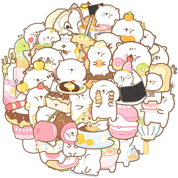 (On Sale) Cute White Bear Stickers