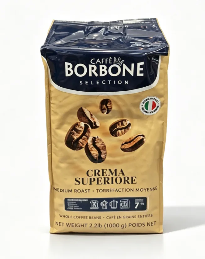 Caffè Borbone Crema Superiore Whole Coffee Beans, Medium Roast, 1kg