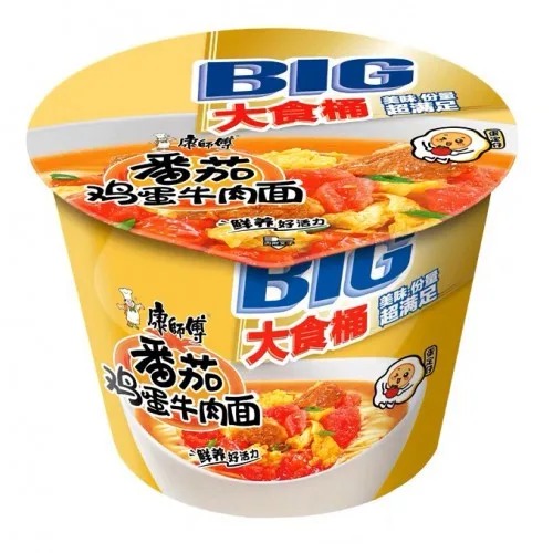 康师傅大食番桶茄鸡蛋杯面