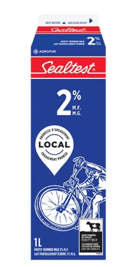 SEALTEST 牛奶 2% 1升