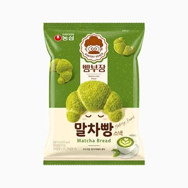 農心抹茶味牛角包零食