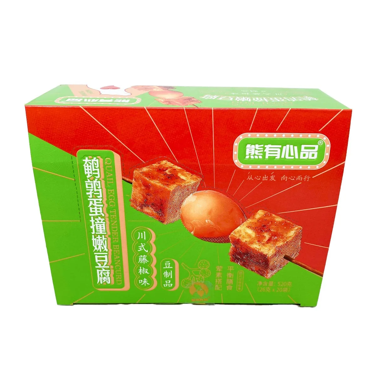 熊有心鵪鶉蛋撞嫩豆腐（川式藤椒味）