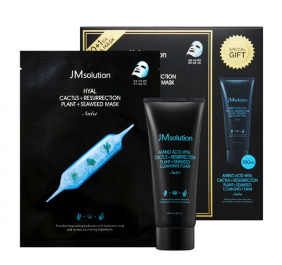 Jm Solution Hyal Cactus+resurrection Plant+seaweed Mask (package)