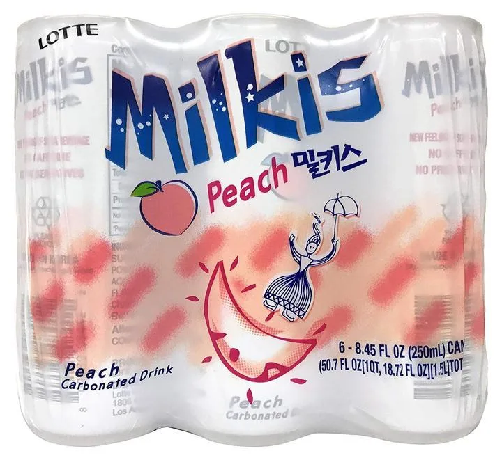 Lotte Milkis Peach Soda Carbonated Drink