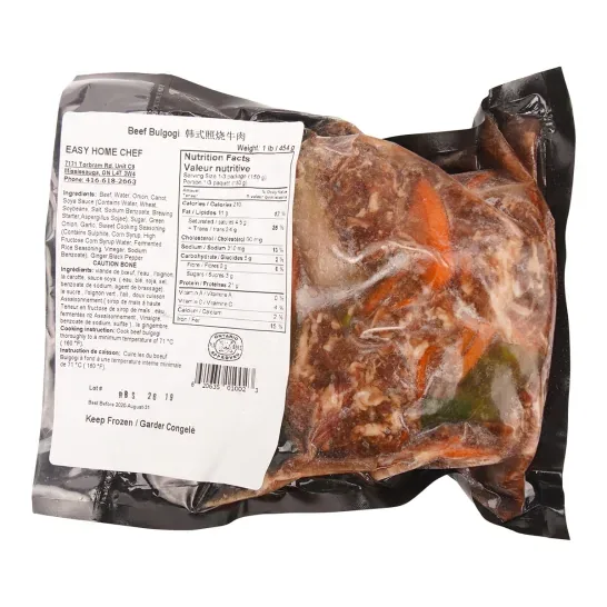 EHC Korean Style Beef Bulgogi (seasoned) (uncooked) (frozen) (pack)