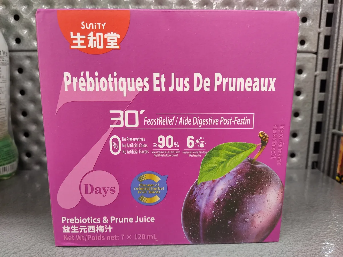 sunity prebiotics &prune juice