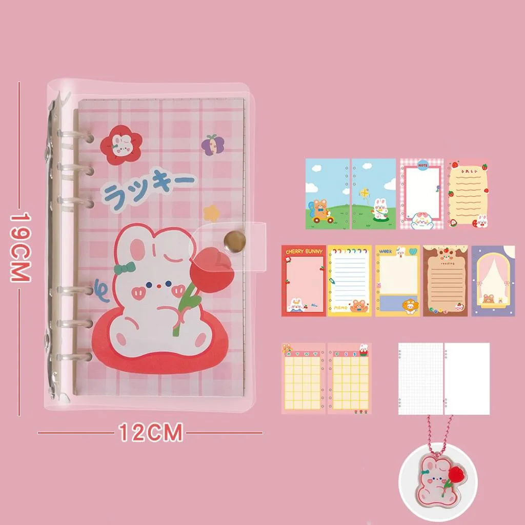 pink-bunny-pattern-loose-leaf-notebook